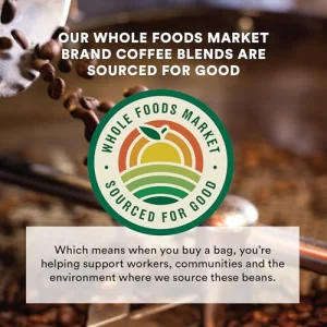 Whole Foods Market, Organic Early Bird Blend, Medium Roast Ground Coffee, Cocoa & Roasted Nuts, 12 Ounce