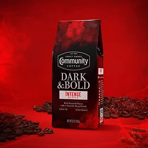 Community Coffee Dark & Bold Intense Blend, Dark Roast Ground Coffee, 12 Ounce Bag (Pack of 1)
