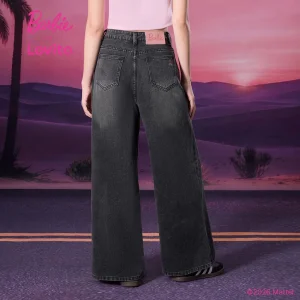 (New Arrival) Barbie™ X Lovito Women Casual Mid Waist Wide Leg
