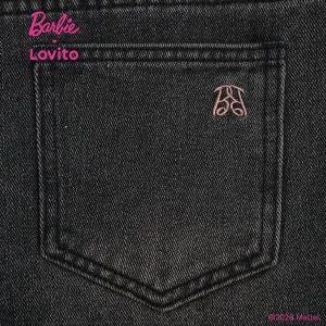 (New Arrival) Barbie™ X Lovito Women Casual Mid Waist Wide Leg