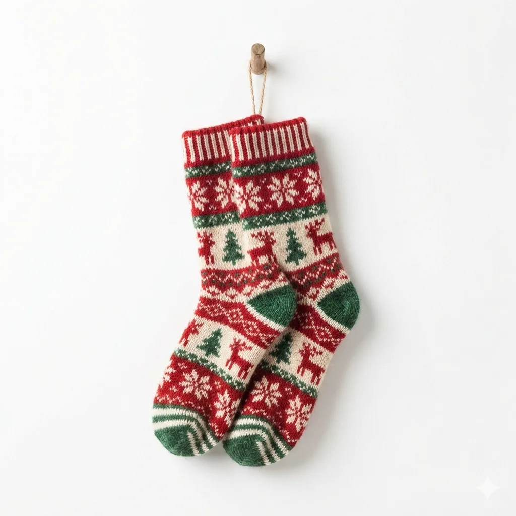 Pairs of Nordic Inspired Beautiful Christmas Socks