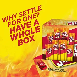 Slim Jim Smoked Meat Sticks, Original Flavor, 6g Protein Per Serving, Snack Size, 0.28 oz. (46 Count)