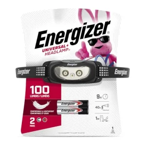 Energizer Universal+ LED Headlamp, Lightweight Bright Headlamp for Outdoors, Camping and Emergency Light for Adults and Kids, Includes Batteries, Pack of 2