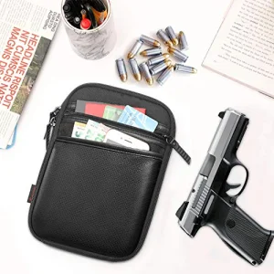 FINPAC Concealed Carry Gun Pouch, Soft Pistol Case Fanny Pack Waist Belt Firearm Bag with Holster for Handgun, Air Gun, Men, Women