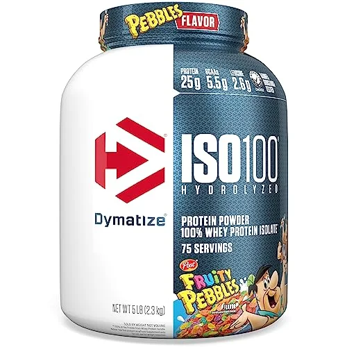 Dymatize x Fruity Pebbles ISO100 Whey Protein Powder Isolate, 25g of Protein, 75