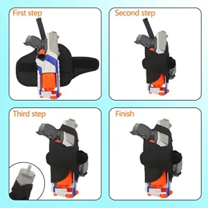 TORMEN Adjustable Tactical Right Leg Pistol Gun Holster,Compatible for Nerf Elite Series Blaster