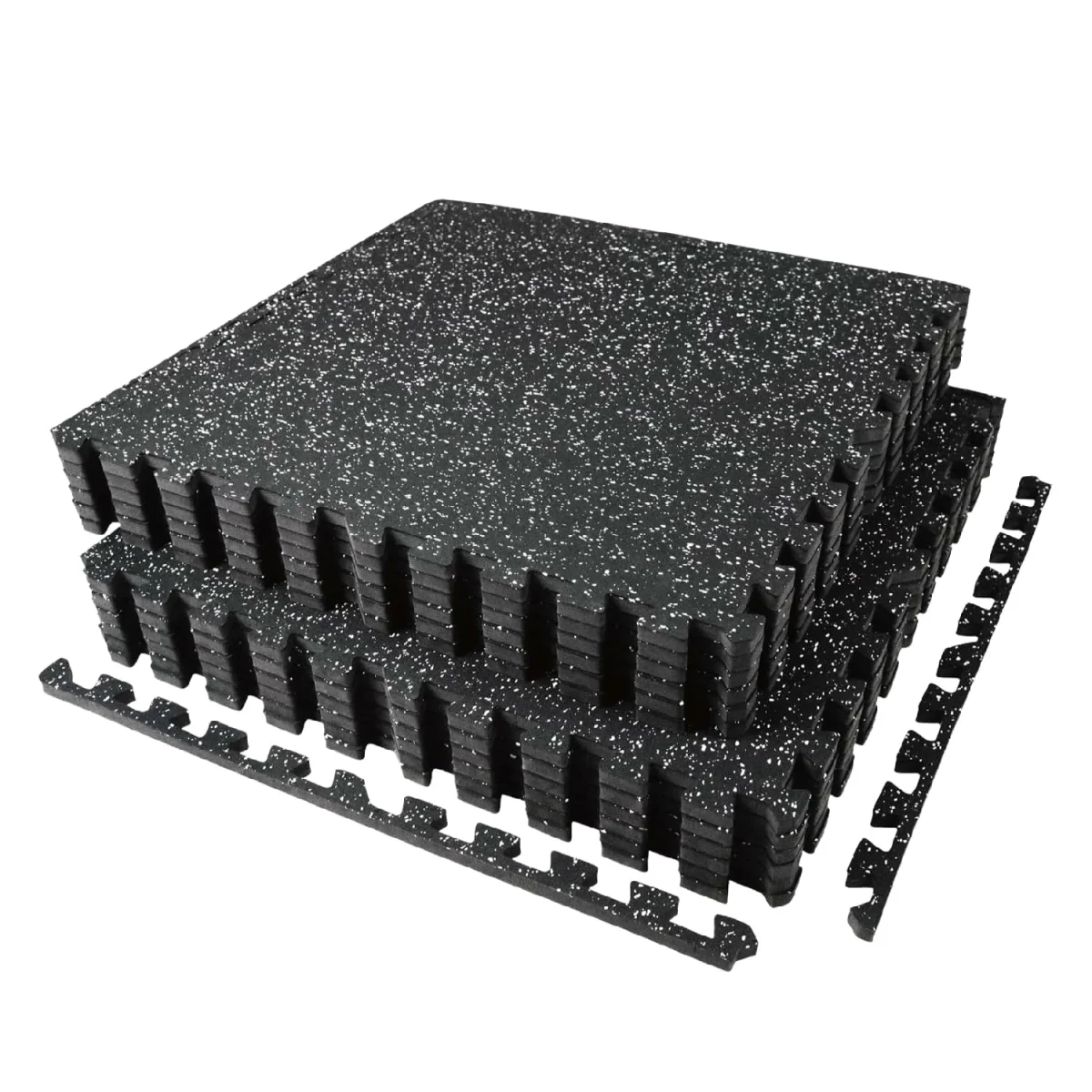 0.56in Thick 48 Sq Ft Exercise Equipment Mats, 12 Tiles Upgraded Rubber Top with