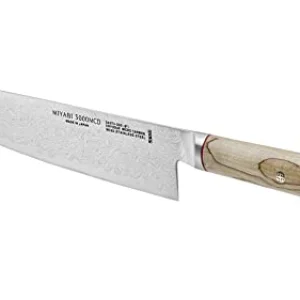 Miyabi Birchwood SG2 Japanese Chef's Knife, 8-inch, Chef's Kitchen Knife, Karelian Birch Handle, 100-layer flower Damascus pattern, Handcrafted in Seki, Japan