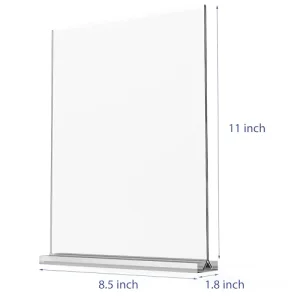 newnewshow 8.5x11 Acrylic Sign Holder 3 Pack Vertical Double-Sided Display (Optional 8.5x11 8.5x5.5 5x7 Horizontal and Vertical)
