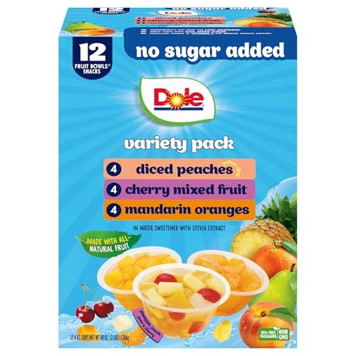 Dole Diced Peaches, Mandarin Oranges, and Cherry Mixed Fruit with No Sugar Added