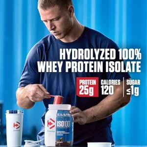 Dymatize ISO100 Whey Protein Powder Isolate, Chocolate Peanut Butter, 25g of Protein, 20 Servings, 5.5g BCAAs, Less Than 120 Cal., Gluten Free, 1g Fat, 1g Sugar, 2g Carb