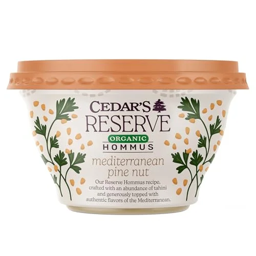 CEDARS MEDITERRANEAN FOOD Organic Cedar's Reserve Pine Nut Hommus, 10 OZ