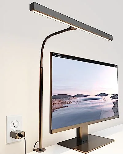 SUPERDANNY LED Desk Lamp for Office Home, Eye-Caring Desk Light with Adjustable 