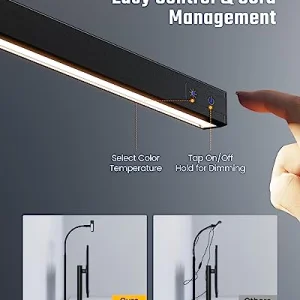 SUPERDANNY LED Desk Lamp for Office Home, Eye-Caring Desk Light with Adjustable Gooseneck, 12W Touch Control Dimmable Brightness, Architect Clamp Lamp with USB Adapter for Reading Study Workbench