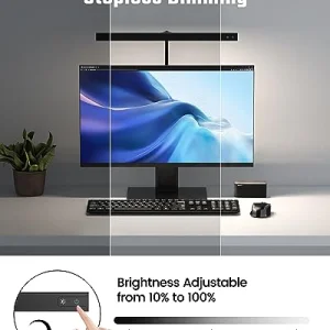 SUPERDANNY LED Desk Lamp for Office Home, Eye-Caring Desk Light with Adjustable Gooseneck, 12W Touch Control Dimmable Brightness, Architect Clamp Lamp with USB Adapter for Reading Study Workbench