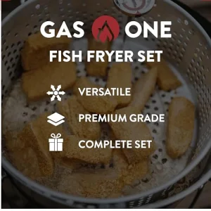 Gas One Propane Deep Fryer with 10Qt Deep Fryer Pot â High Grade Strainer Basket Aluminum Pot for Fish Fry Chicken Wings, Seafood Pot â Propane Burners for Outdoor Cooking Include