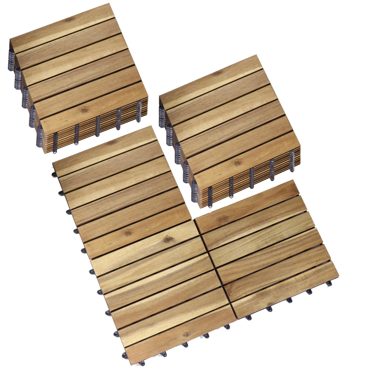 27 PCS Wood Deck Tiles, 12 Inch Patio Decor Waterproof Flooring for Outdoor Indo