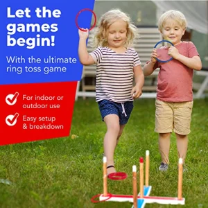 Elite Sportz Ring Toss Games for Kids - Outdoor Yard Game for Adults & Family - Backyard Toys, Outdoor Game, Backyard Games, Lawn Games for Kids Ages 4-8