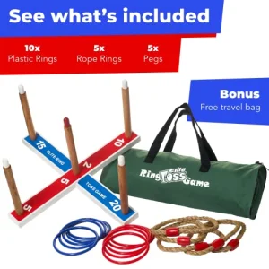Elite Sportz Ring Toss Games for Kids - Outdoor Yard Game for Adults & Family - Backyard Toys, Outdoor Game, Backyard Games, Lawn Games for Kids Ages 4-8