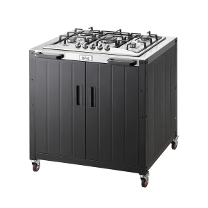 Gas Grill, Movable Outdoor Gas Stove Stainless Steel Top with Cabinet, 5 Burners with 36,200 BTUs, Outdoor Propane Grill for Outdoor Cooking, Ideal for Lawn & Garden, L35.4â x