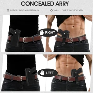 2 Pack Upgrade Concealed Carry Gun Holster for Men Women, Universal IWB OWB Holster Right/Left Hand Draw Fits S&W M&P Shield 9MM Glock 19 26 27 42 43 Subcompact Compact Mid-Sizes Pistols