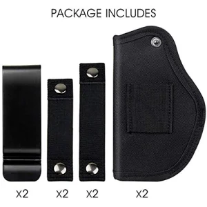 2 Pack Upgrade Concealed Carry Gun Holster for Men Women, Universal IWB OWB Holster Right/Left Hand Draw Fits S&W M&P Shield 9MM Glock 19 26 27 42 43 Subcompact Compact Mid-Sizes Pistols
