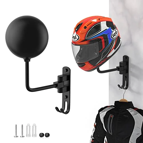 Helmet Hanger Wall Mount 180Â° Swivel Helmet Holder for Motorcycle Bike Racing