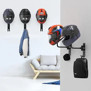 Helmet Hanger Wall Mount 180Â° Swivel Helmet Holder for Motorcycle Bike Racing Outerwear Sports Gear