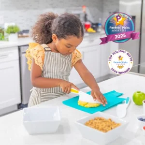 Tovla Jr. Knives for Kids 3-Piece Kitchen Cooking and Baking Knife Set: Montessori Children's Knives in 3 Sizes & Colors/Firm Grip, Serrated Edges, BPA-Free Kids' Toddler Knives (colors