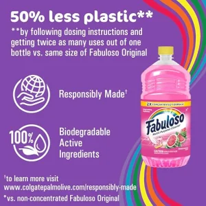 Fabuloso Multi-Purpose Cleaner & Floor Cleaner, 2X Concentrated, Watermelon Scent, 56 fluid ounces