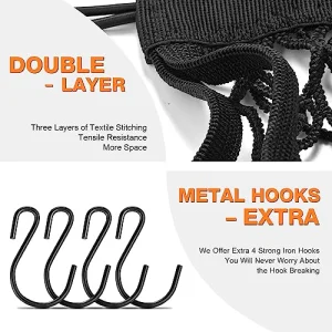 Upgrade Cargo Net for Motorcycle Helmet Storage, 10