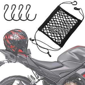 Upgrade Cargo Net for Motorcycle Helmet Storage, 10