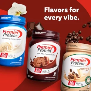Premier Protein Powder, Cafe Latte, 30g Protein, 1g Sugar, 100% Whey Protein, Keto Friendly, No Soy Ingredients, Gluten Free, 17 Servings, 23.9 Ounce (Pack of 1)
