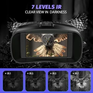 Night Vision Goggles - 4K Night Vision Binoculars with 5000mAh Rechargeable Battery, 32GB TF Card can Save Photo and Video, 3'' HD Screen for Camping & Security, Black