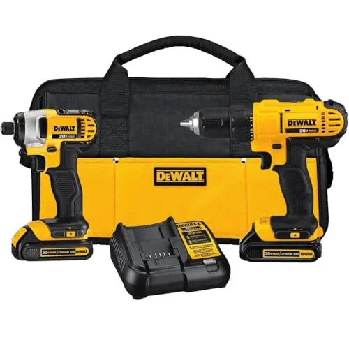 DEWALT 20V MAX Cordless Drill and Impact Driver, Power Tool Combo Kit with 2 Bat
