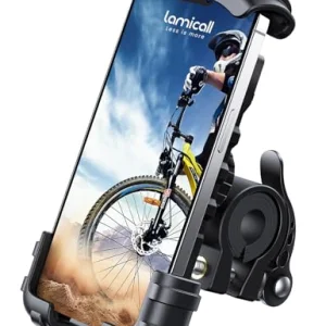 Lamicall Bike Phone Holder, Motorcycle Mount - Motorcycle Phone Holder, Handlebar Cell Phone Clamp, Scooter Phone Clip for iPhone 16 Pro Max/Plus, 15 Pro Max, S10, S20, More 4.7