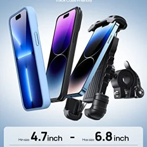Lamicall Bike Phone Holder, Motorcycle Mount - Motorcycle Phone Holder, Handlebar Cell Phone Clamp, Scooter Phone Clip for iPhone 16 Pro Max/Plus, 15 Pro Max, S10, S20, More 4.7