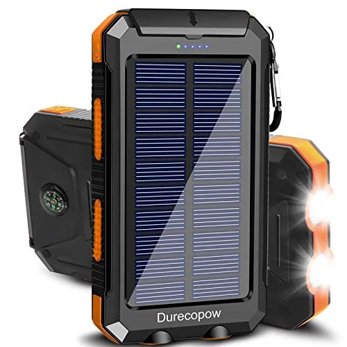 Solar Charger Power Bank, 20000mAh Portable Outdoor Waterproof Solar Battery Cha