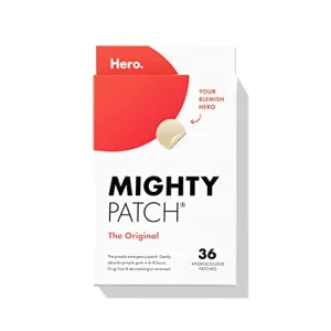 Mighty Patchâ¢ Original patch from Hero Cosmetics - Hydrocolloid Acne Pimple Patch for Covering Zits and Blemishes in Face and Skin, Vegan-friendly and Not Tested on Animals (36