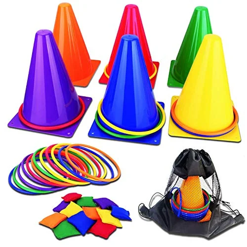 unanscre 31PCS 3 in 1 Carnival Outdoor Games Combo Set for Kids, Soft Plastic Co