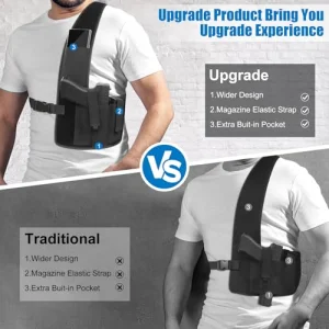 Gun Holster for Men Women Concealed Carry, Universal Shoulder Holster, Adjustable Chest Holsters for Pistols, Fits 1911, Glock 17/19/23, Beretta 92FS, S&Sauer P320/P220, Right Hand