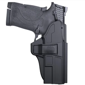 OWB Holster for M&P Shield 9mm EZ, Right-Handed Paddle Holster for S&W M&P Shield 9mm/.380 EZ M2.0 Gun, 60Â° Adjustable Level â ¡ Retention Belt Pistol Holsters with Quick Release Button, Open