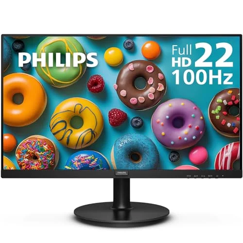 Philips 22 inch Class Thin Full HD (1920 x 1080) Monitor, 100Hz Refresh Rate, VE
