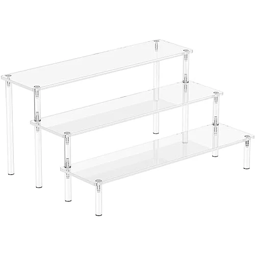 Acrylic Display Risers, 3 Tier Perfume Organizer Stand, Clear Cupcake Stand Hold