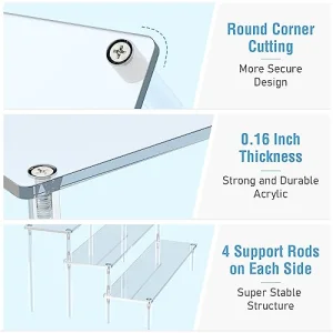Acrylic Display Risers, 3 Tier Perfume Organizer Stand, Clear Cupcake Stand Holder, Large Shelf Risers for Figures, Dessert Shelves for Party, Riser Stand for Decoration and Organizer