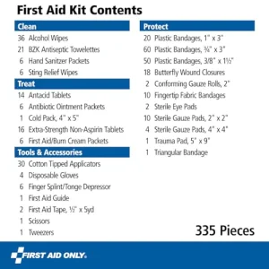 First Aid Only 91247 OSHA-Compliant First Aid Kit, All-Purpose 100-Person Emergency First Aid Kit for Business, Worksite, Home, and Car, 335 Pieces