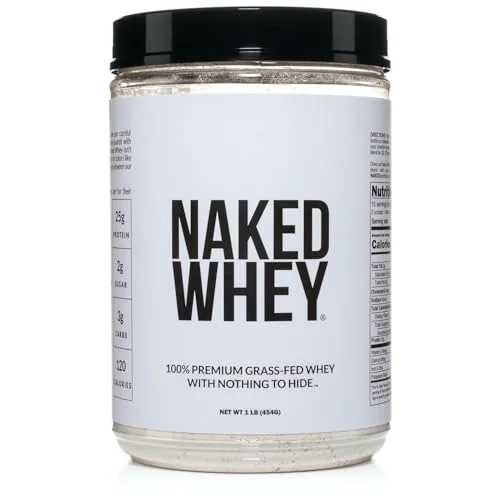 NAKED Whey 1Lb - Only 1 Ingredient, Grass Fed Whey Protein Powder, Undenatured, 