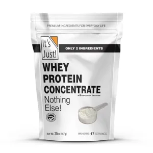 It's Just! - 100% Whey Protein Concentrate, Made in USA, RBST/rBGH Hormone Free, Premium WPC-80, No Added Flavors or Artificial Sweeteners (1.25 Pound, Unflavored)
