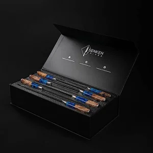 SENKEN 7-Piece Damascus Kitchen Knife Set - Tsunami Collection - 67-Layer Japanese VG10 Steel - Chef's Knife, Cleaver, Santoku, Bread, Boning, & More