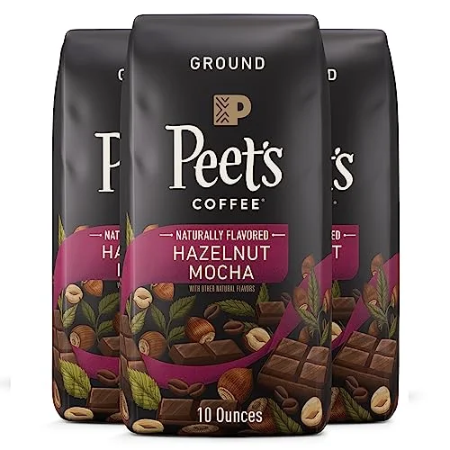 Peet's Coffee, Hazelnut Mocha Light Roast Ground Coffee - 30 Ounces (3 Bags of 1